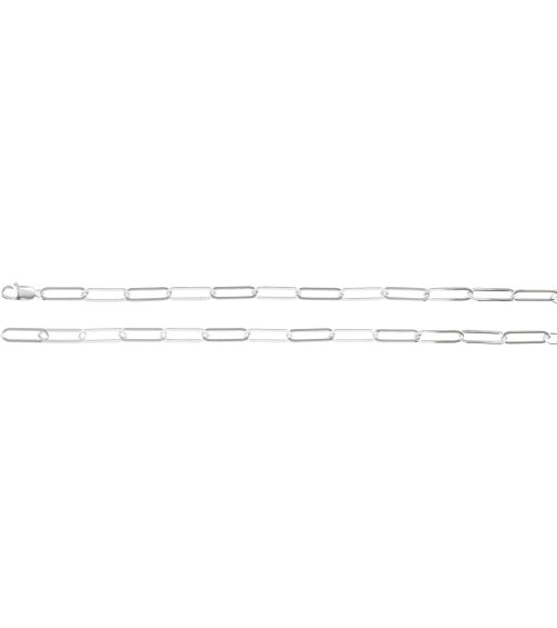 Ch1208 Sterling Silver Paperclip-Style 6.2 Mm 20 In Lobster Clasp Polished Paperclip-Style Chain