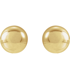 689073 14K Yellow 8 Mm Pair Friction Backs Included Polished Ball Earrings