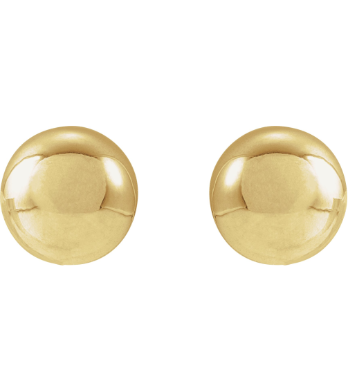 689073 14K Yellow 8 Mm Pair Friction Backs Included Polished Ball Earrings