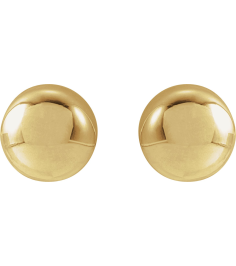 689073 14K Yellow 7 Mm Pair Friction Backs Included Polished Ball Earrings