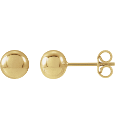 689073 14K Yellow 6 Mm Pair Friction Backs Included Polished Ball Earrings