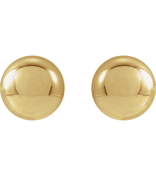 689073 14K Yellow 6 Mm Pair Friction Backs Included Polished Ball Earrings