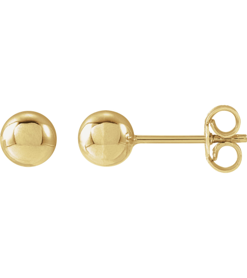 689073 14K Yellow 5 Mm Pair Friction Backs Included Polished Ball Earrings