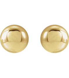 689073 14K Yellow 5 Mm Pair Friction Backs Included Polished Ball Earrings
