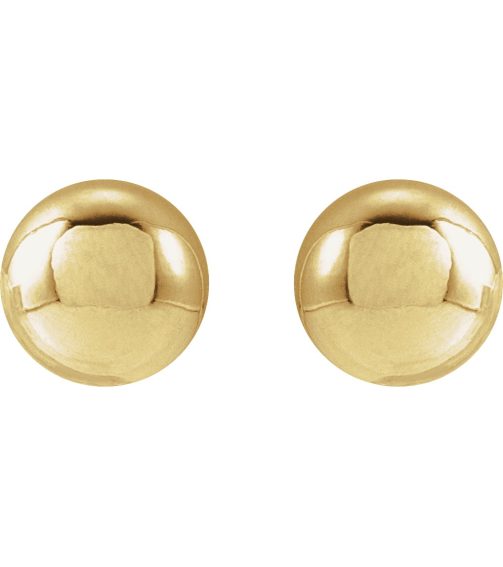 689073 14K Yellow 5 Mm Pair Friction Backs Included Polished Ball Earrings