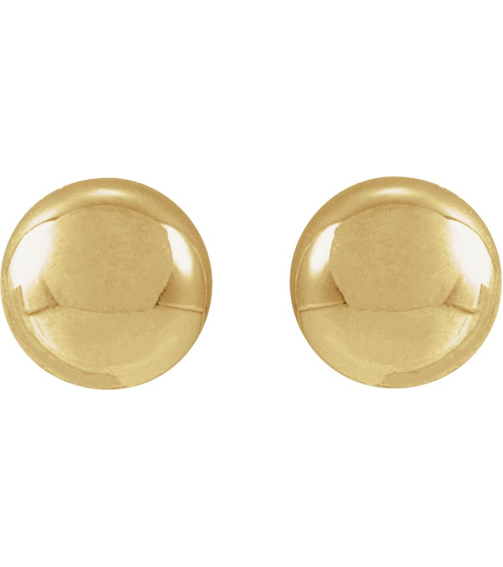 689073 14K Yellow 4 Mm Pair Friction Backs Included Polished Ball Earrings