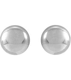 689073 14K White 4 Mm Pair Friction Backs Included Polished Ball Earrings