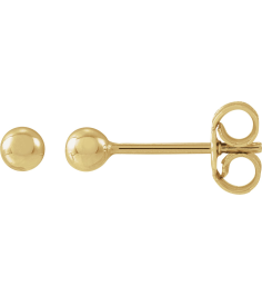 689073 14K Yellow 3 Mm Pair Friction Backs Included Polished Ball Earrings