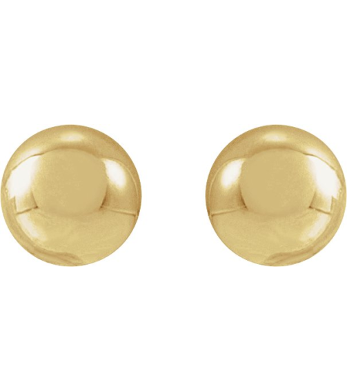 689073 14K Yellow 3 Mm Pair Friction Backs Included Polished Ball Earrings