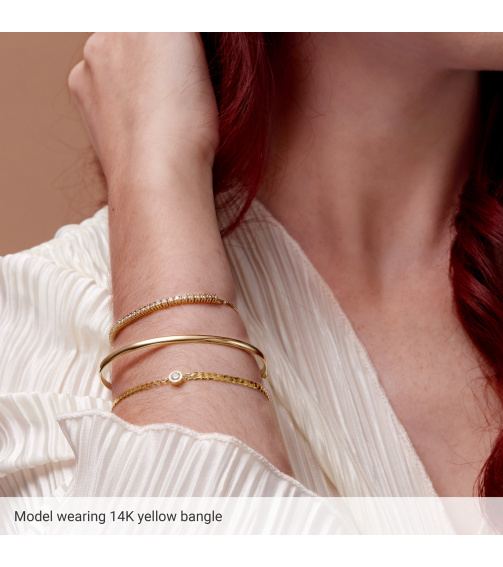 Brc954 14K Yellow 2.85 Mm 6 45 In Polished Endless Bangle