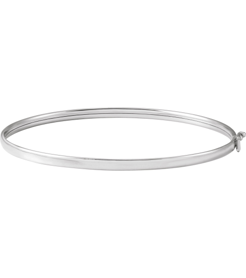 Brc954 14K White 2.85 Mm 6 45 In Polished Endless Bangle