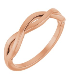 57897 Ring 14K Rose Polished Twisted Ring