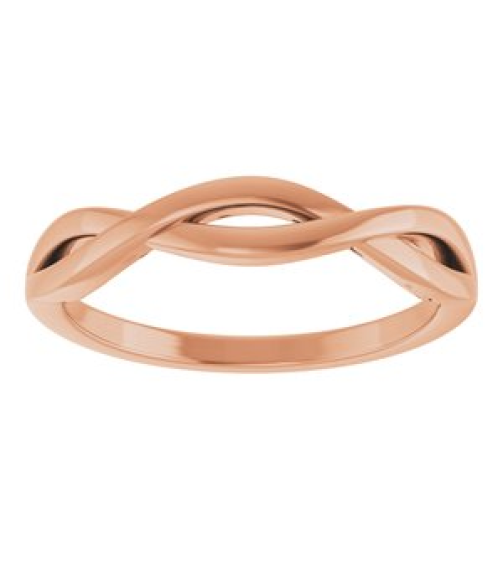 57897 Ring 14K Rose Polished Twisted Ring