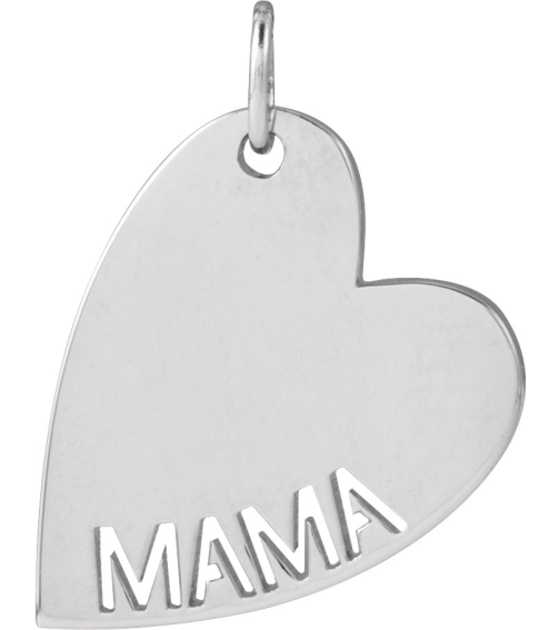 88484 Pendant 14K White Mama 16.6 X 11.2 Mm Polished Mama Pendant