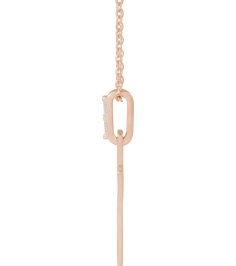 R50046 Necklace Set 14K Rose Straight Baguette Natural Diamond 2 X 1Mm 0.03 Ctw I1, G-H 16-18 In Polished .03 Ctw Natural Diamond Cross Necklace