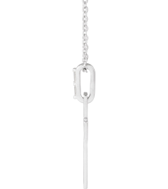 R50046 Necklace Set Platinum Straight Baguette Natural Diamond 2 X 1Mm 0.03 Ctw Si2-Si3, G-H 16-18 In Polished .03 Ctw Natural Diamond Cross Necklace