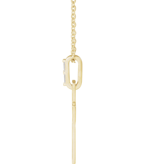 R50046 Necklace Set Platinum Straight Baguette Natural Diamond 2 X 1Mm 0.03 Ctw Si2-Si3, G-H 16-18 In Polished .03 Ctw Natural Diamond Cross Necklace