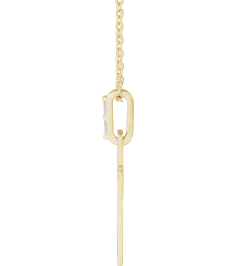 R50046 Necklace Set 14K Yellow Straight Baguette Natural Diamond 2 X 1Mm 0.03 Ctw I1, G-H 16-18 In Polished .03 Ctw Natural Diamond Cross Necklace