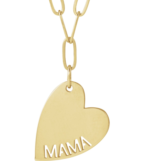 88484 Necklace 14K Yellow Mama 16.6 X 11.2 Mm 18 In Polished Mama Necklace
