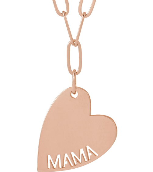 88484 Necklace 14K Rose Mama 16.6 X 11.2 Mm 18 In Polished Mama Necklace