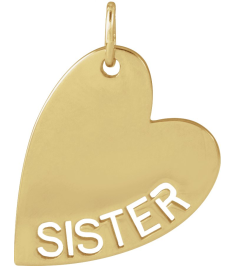 88484 Pendant 14K Yellow Sister 16.6 X 11.2 Mm Polished Sister Pendant