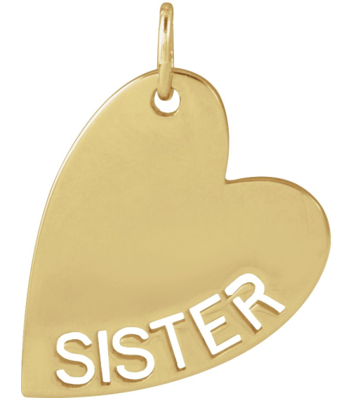 88484 Pendant 14K Yellow Sister 16.6 X 11.2 Mm Polished Sister Pendant