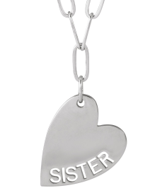 88484 Necklace 14K White Sister 16.6 X 11.2 Mm 18 In Polished Sister Necklace
