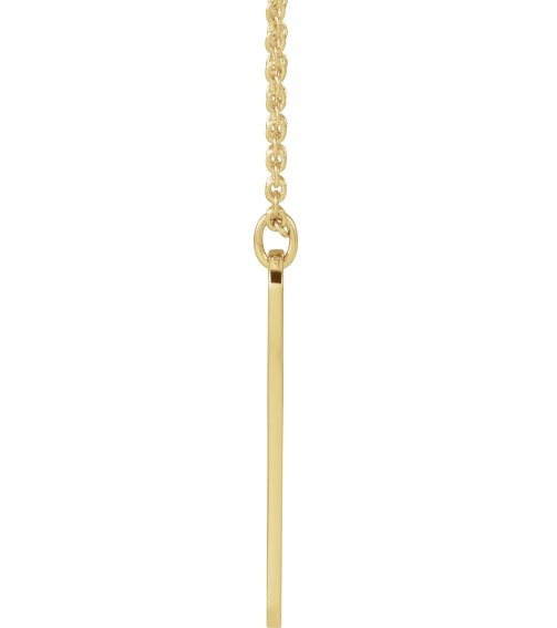 88521 Necklace 14K Yellow 2 Hearts 22.4 X 5 Mm 16-18 In Polished Interlocking Hearts Engravable Necklace