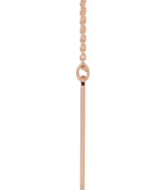 88521 Necklace 14K Rose 2 Hearts 22.4 X 5 Mm 16-18 In Polished Interlocking Hearts Engravable Necklace