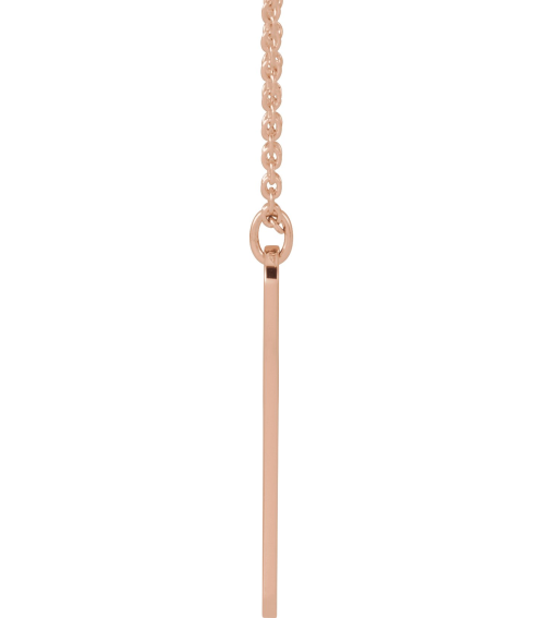 88521 Necklace 14K Rose 2 Hearts 22.4 X 5 Mm 16-18 In Polished Interlocking Hearts Engravable Necklace