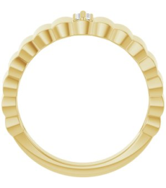 126656 Ring Set 14K Yellow Natural Diamond Round 1.2 Mm Polished .04 Ctw Natural Diamond Cigar Ring