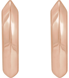 88489 Earring 14K Rose 10 Mm 2 Mm Pair Hinged Polished Knife Edge Hinged Hoop Earrings