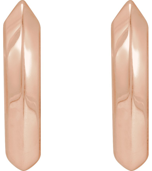 88489 Earring 14K Rose 10 Mm 2 Mm Pair Hinged Polished Knife Edge Hinged Hoop Earrings
