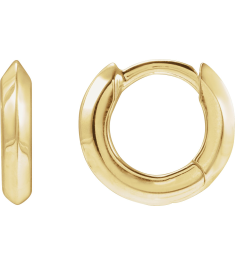 88489 Earring 14K Yellow 10 Mm 2 Mm Pair Hinged Polished Knife Edge Hinged Hoop Earrings