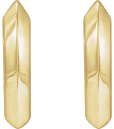 88489 Earring 14K Yellow 10 Mm 2 Mm Pair Hinged Polished Knife Edge Hinged Hoop Earrings
