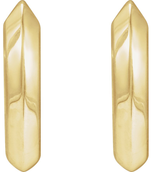88489 Earring 14K Yellow 10 Mm 2 Mm Pair Hinged Polished Knife Edge Hinged Hoop Earrings