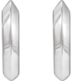 88489 Earring Platinum 10 Mm 2 Mm Pair Hinged Polished Knife Edge Hinged Hoop Earrings