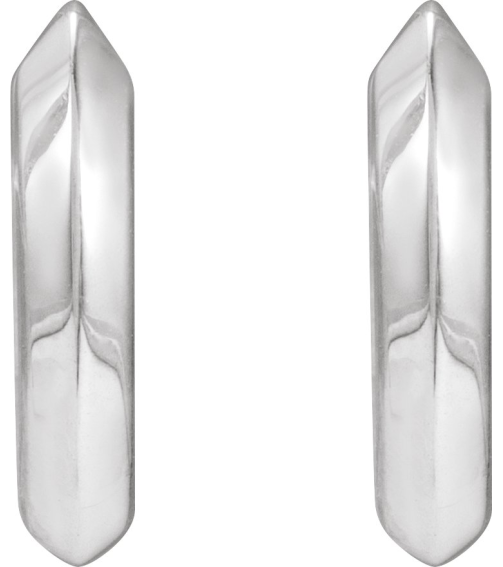 88489 Earring Platinum 10 Mm 2 Mm Pair Hinged Polished Knife Edge Hinged Hoop Earrings