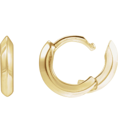 88489 Earring 14K Yellow 10 Mm 2 Mm Each Hinged Polished Knife Edge Hinged Hoop Earring