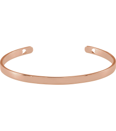 Brc892 14K Rose Heart Polished Engravable Cuff Bracelet