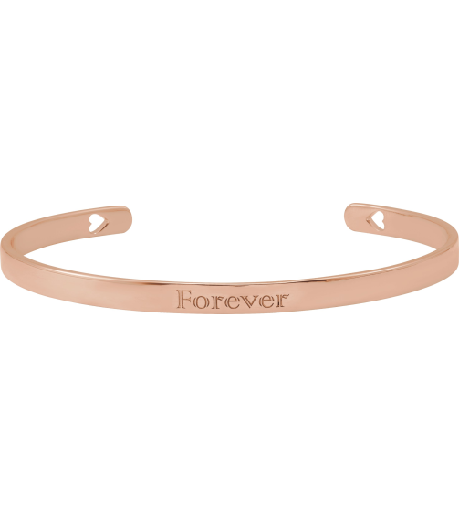 Brc892 14K Rose Heart Polished Engravable Cuff Bracelet