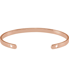 Brc892 14K Rose Heart Polished Engravable Cuff Bracelet