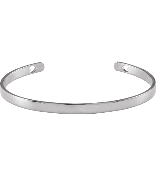 Brc892 Sterling Silver Heart Polished Engravable Cuff Bracelet