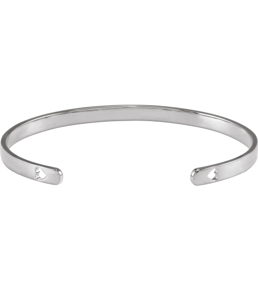 Brc892 Sterling Silver Heart Polished Engravable Cuff Bracelet