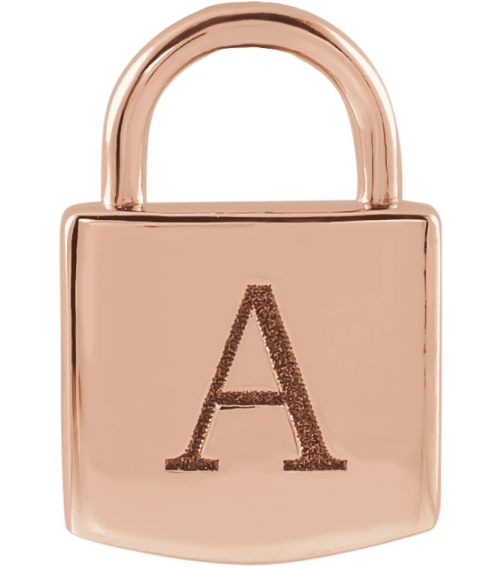 87184 Pendant 14K Rose 8.5 X 5.5 Mm Polished Engravable Lock Pendant