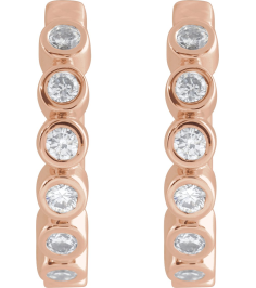 88534 Earring Set 14K Rose 12.24 Mm 2.2 Mm Natural Diamond Round 1.5Mm 15 Ctw I1, Gh Pair Hinged Polished 15 Ctw Natural Diamond Bezel-Set Hinged Hoop Earrings