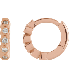 88534 Earring Set 14K Rose 10.25 Mm 2.2 Mm Natural Diamond Round 1.5Mm 18 Ctw I1, Gh Pair Hinged Polished 18 Ctw Natural Diamond Bezel-Set Hinged Hoop Earrings