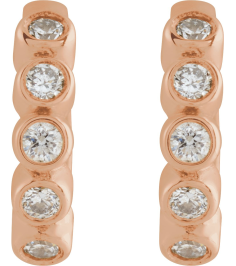 88534 Earring Set 14K Rose 10.25 Mm 2.2 Mm Natural Diamond Round 1.5Mm 18 Ctw I1, Gh Pair Hinged Polished 18 Ctw Natural Diamond Bezel-Set Hinged Hoop Earrings