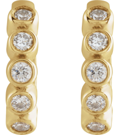 88534 Earring Set 14K Yellow 10.25 Mm 2.2 Mm Natural Diamond Round 1.5Mm 18 Ctw I1, Gh Pair Hinged Polished 18 Ctw Natural Diamond Bezel-Set Hinged Hoop Earrings