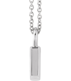 87184 Necklace Sterling Silver 8.5 X 5.5 Mm 16-18 In Polished Engravable Lock Necklace